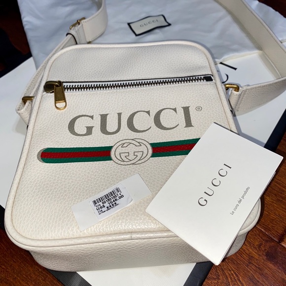 gucci white messenger bag
